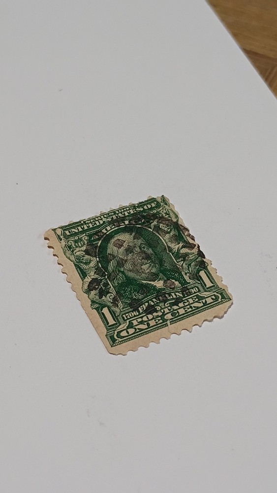 Benjamin Franklin Scott#300 1 Cent Green Rare