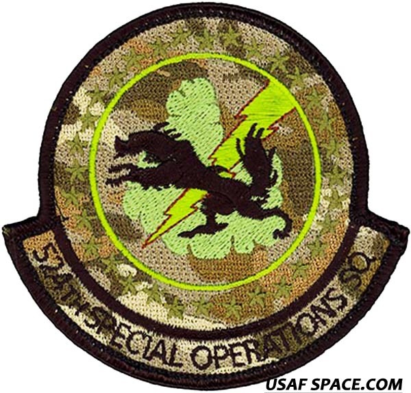 USAF 524th SPECIAL OPERATIONS SQ-Attack & Electronic Ops-ORIGINAL VEL CAMO PATCH