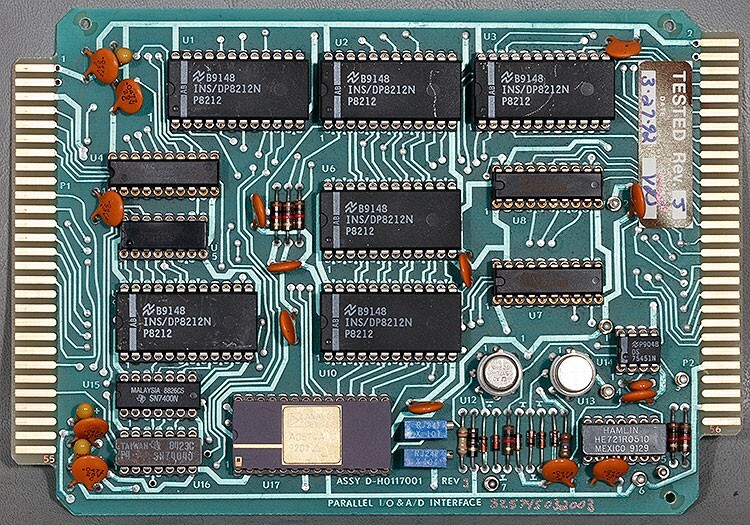 Varian PN: H0117001 Parallel I/O & A/D Interface PCB Board Assembly