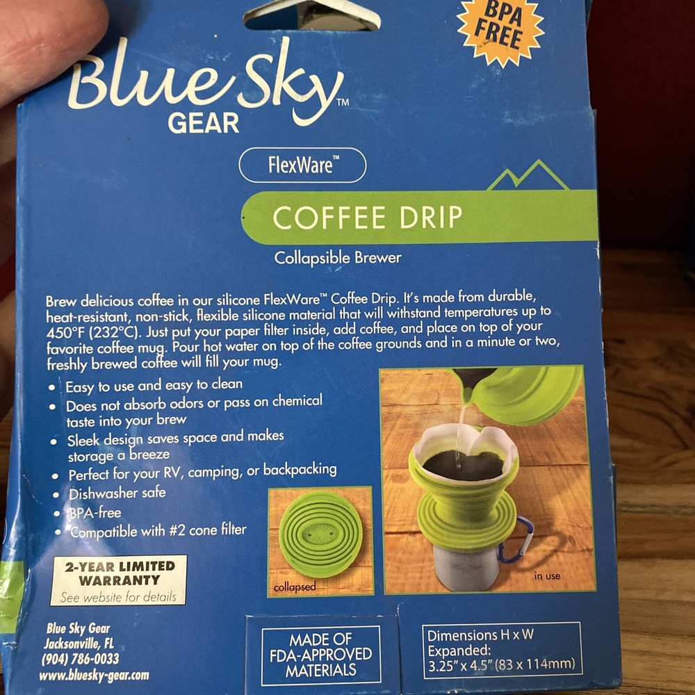Blue Sky Gear Camping Cookware FlexWare Kettle 1.2 L, Green, Coffee Drip Brewer