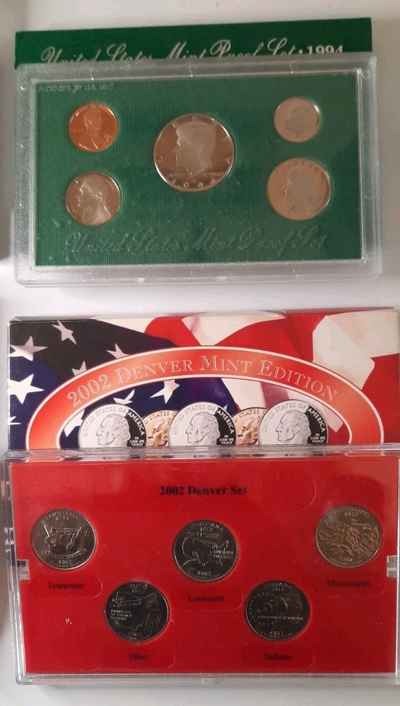 US Mint Proof Sets Uncirculated Multiple Years 1968, 1972, 1982, 1994, 2002