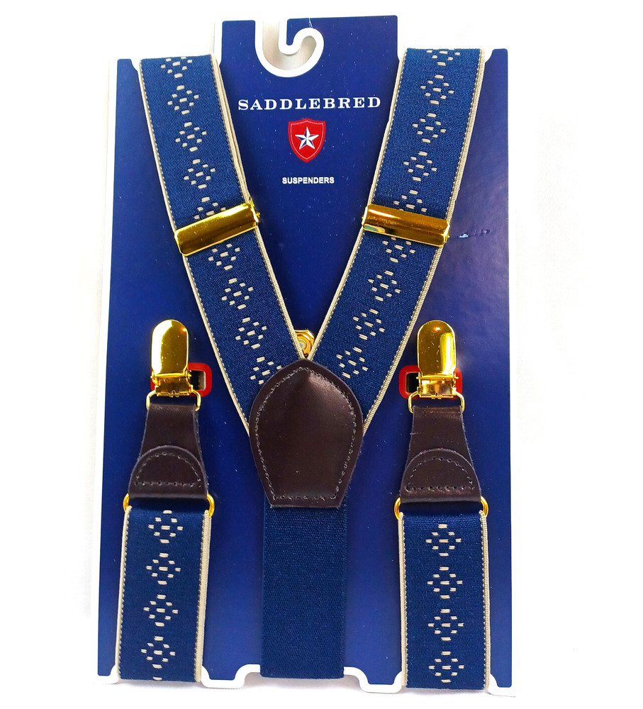 Saddlebred Suspenders Blue Daimond Adjustable Dadcore Grandpacore Hipster