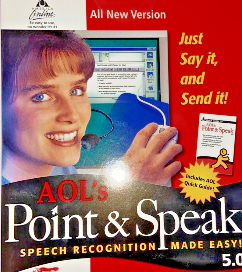 AOL's Point & Speak CIB Big Box Speech Recognition Software PC Windows