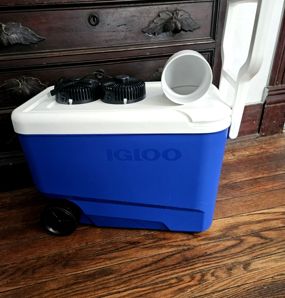 Onos WHEELED Portable Swamp Cooler Ice & Air Conditioner BURNING MAN USB Fans