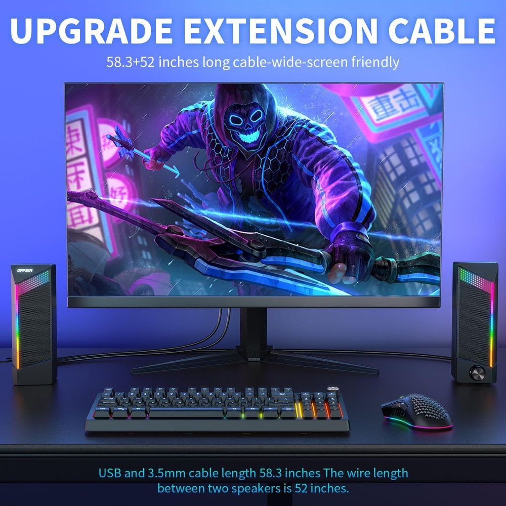 Computer Speakers, 2 in 1 PC Speaker , Gaming Speakers for PC Computer Laptop De