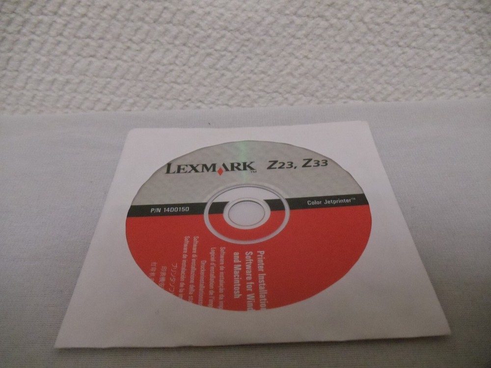Lexmark Z23 Z33 Color Jet Printer Driver Software CD