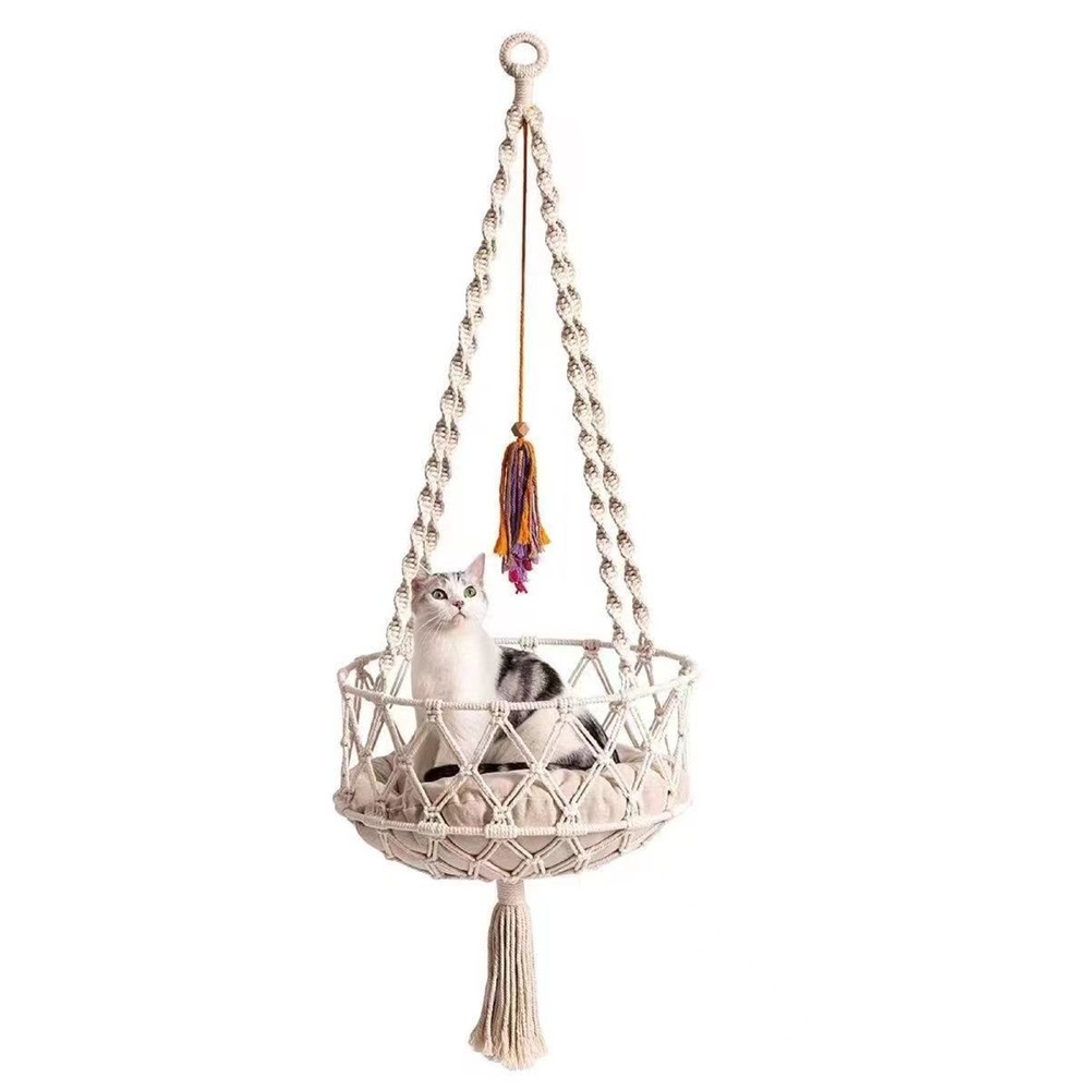 1Pcs Handwoven Cat Window Perch Bed with Hanging Kit Hammock for Sleeping