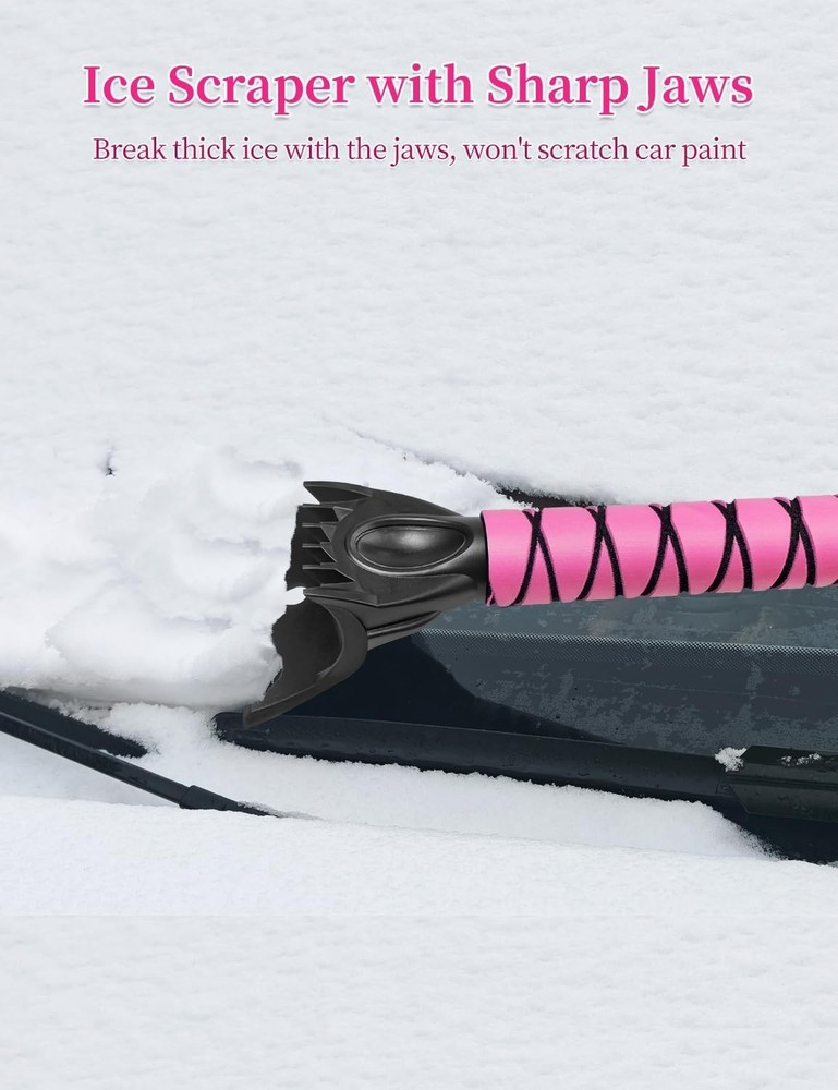 35 Inch Multi-functional Snow Brush and Ice Scraper - Effortless Snow Clearing