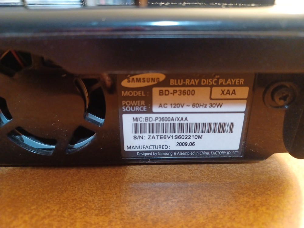 samsung blue ray/dvd player Streaming Device BD-P3600