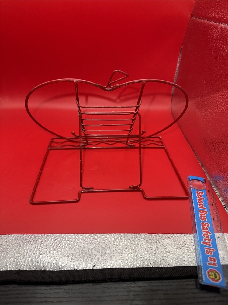 Vintage Foldable Wire Shaped Like An Apple Book Rest
