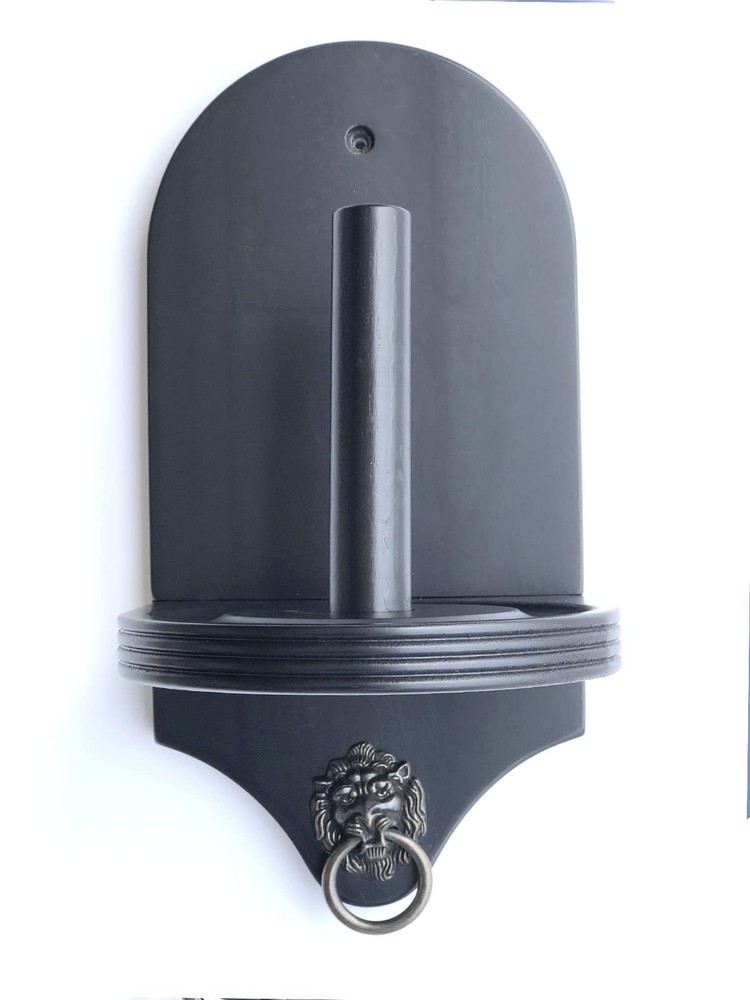 Black Solid Wood Wall Mounted Pool Table Cone Chalk Holder Accessory