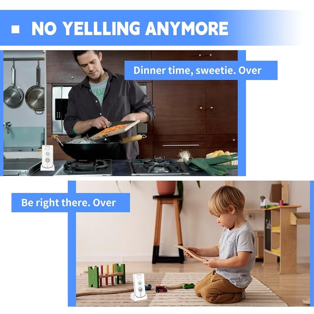 2 Way Intercom for Home,Wireless Intercom System Portable,Long Range,Push to ...