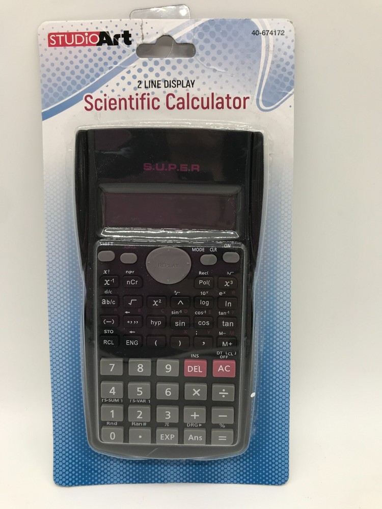Studio Art Scientific Calculator "Super" 2 Line Display. Black.
