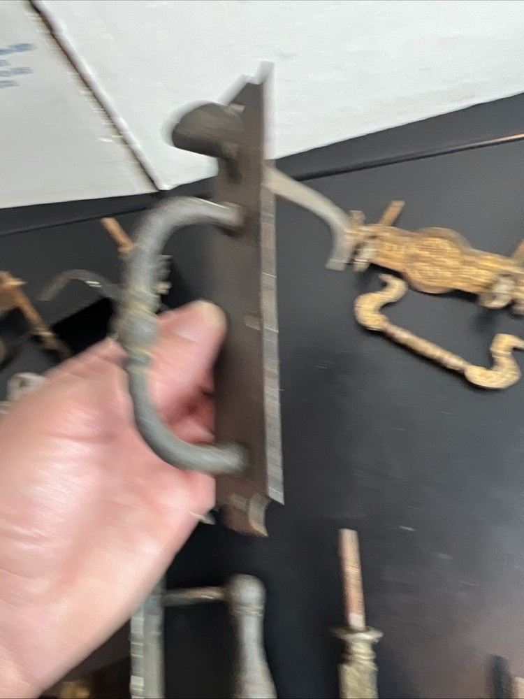 Antique Lot of Salvage Hardware For Doors Cabinets Thumb Latch Knobs Pulls