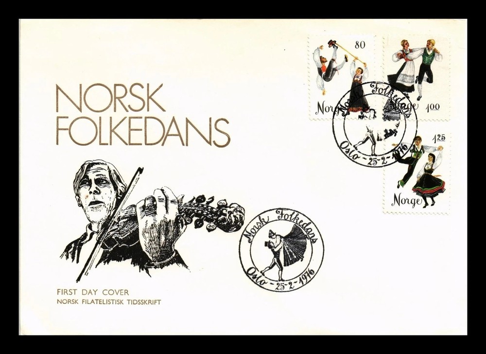 Norway 1976 FOLKDANCE DANCERS SET CACHET  FDC UNADDR