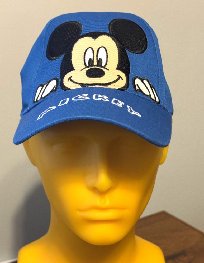 DISNEY JUNIOR Cotton ~ Blue ~ Hook/Loop Adjustable MICKEY MOUSE CAP ~ OSFM ~ NWT