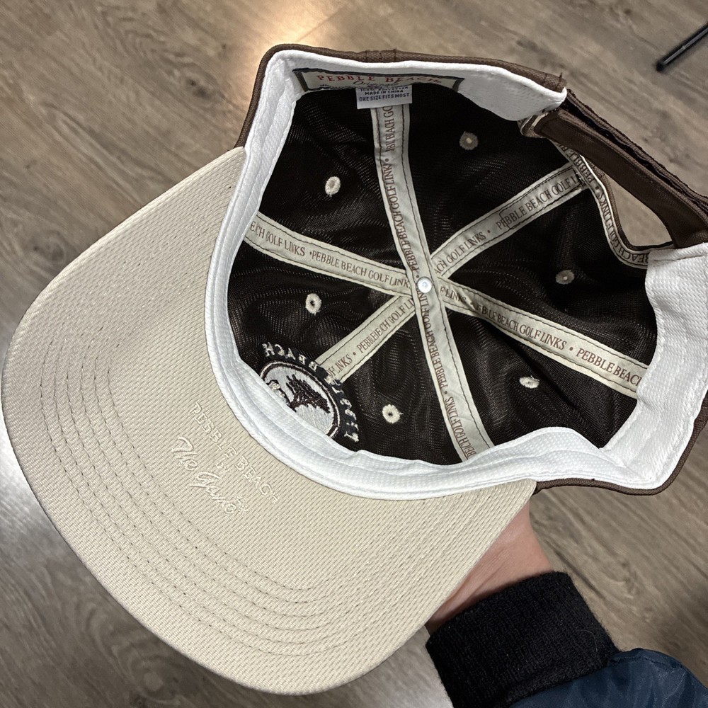 Pebble Beach Golf Hat 1919 Brown Embroidered The Game Hook & Loop Strapback