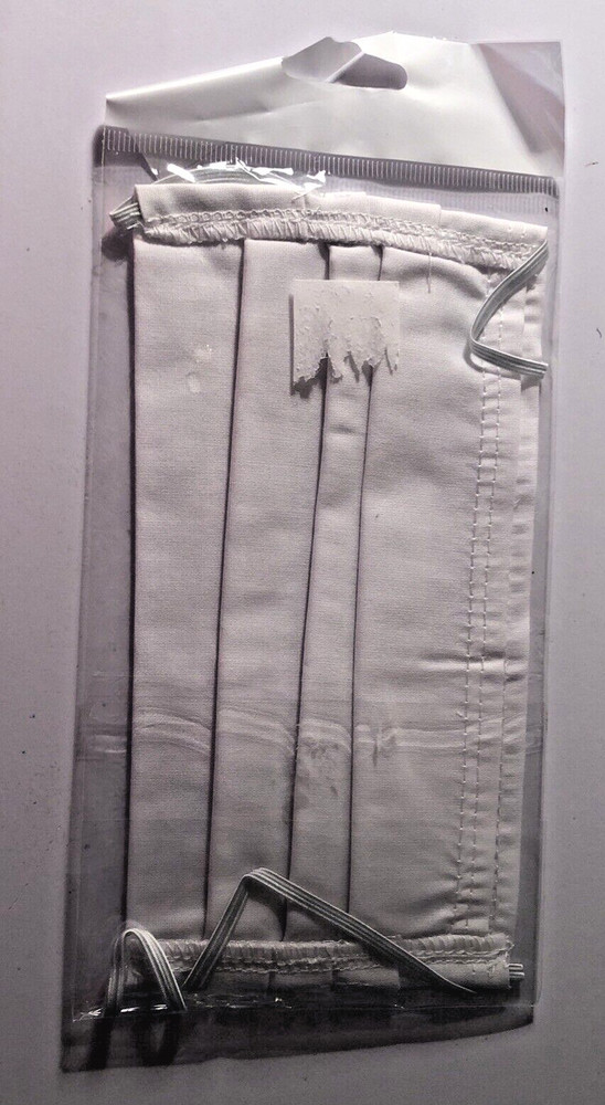 Face Mask, Pleated, Washable, White