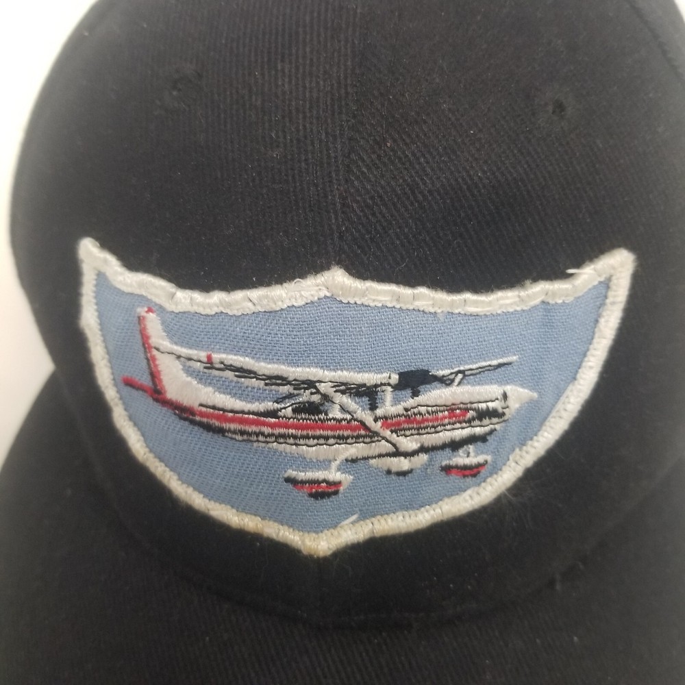 Prop Airplane Patch Adjustable Navy Blue Strapback Hat