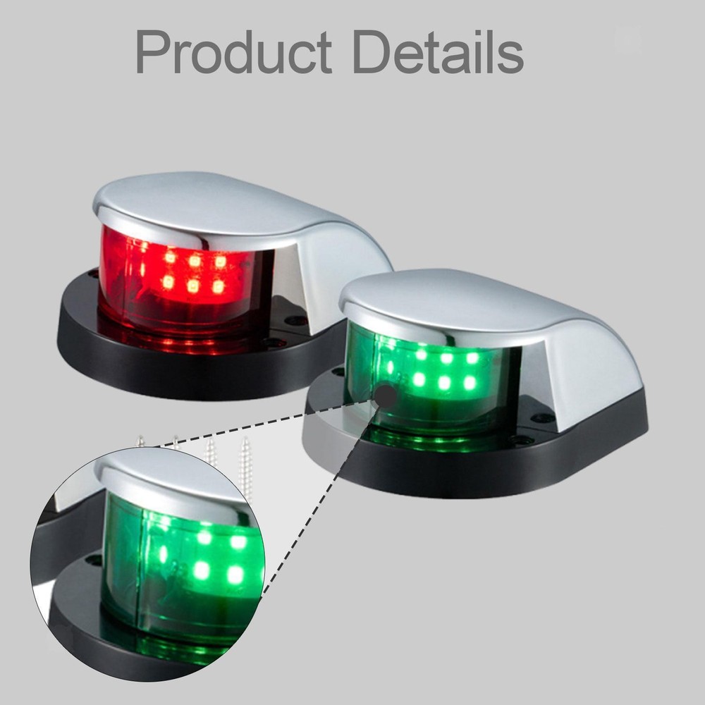2 Pieces Boat Navigation Light Accessory Professional High Visibility Bass Easy