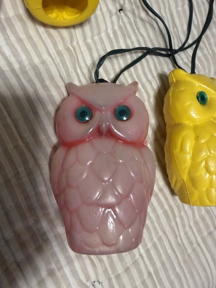 vintage owl blow mold party string lights
