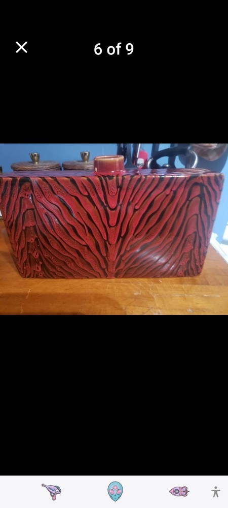 Art Van Container/Vase Red Ceramic