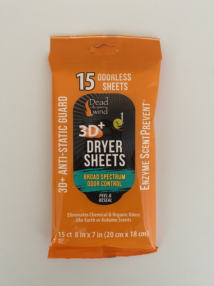 Dead Down Wind 3D+ Broad Spectrum Odor Control Dryer Sheets