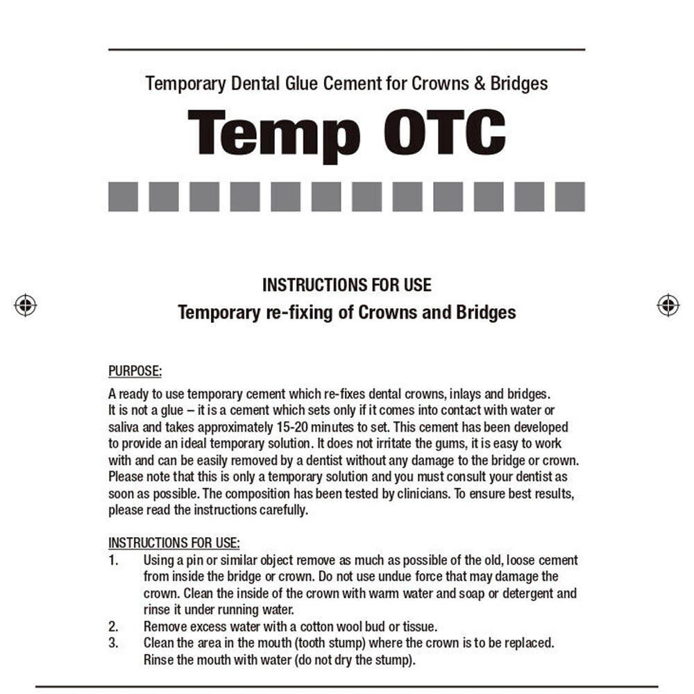 Temporary Cement 7g Crowns Caps DIY Teeth Emergency First Aid Home Use