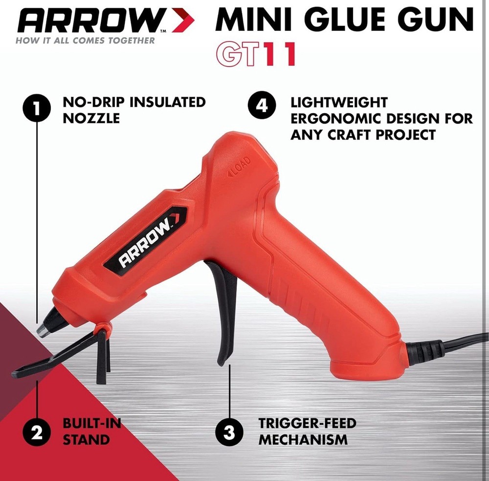 Arrow Mini Glue Gun Includes 10 free glue sticks