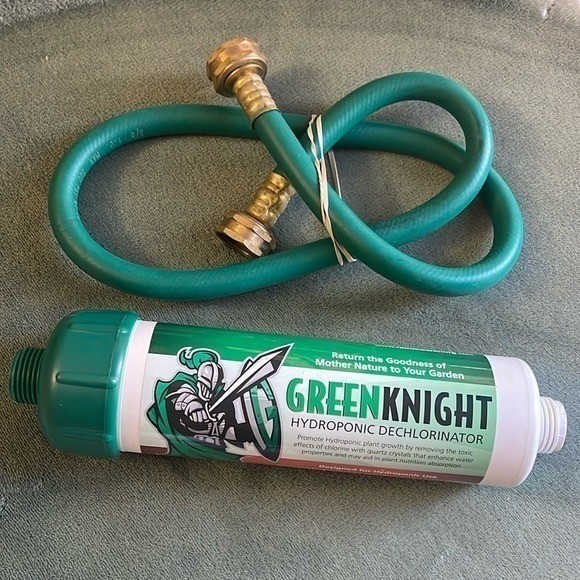 GreenKnight Hydroponic Dechlorinator Water Filter System with Connector Hose