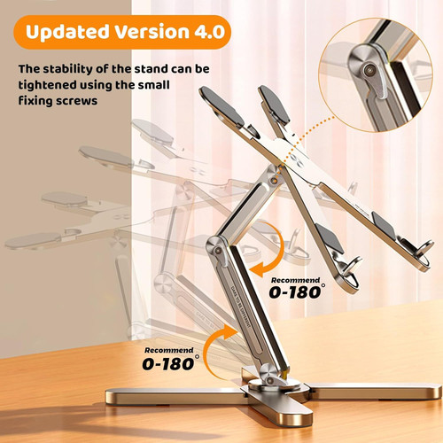 Laptop Stand with 360 Rotating Base, Computer Notebook Riser Silver