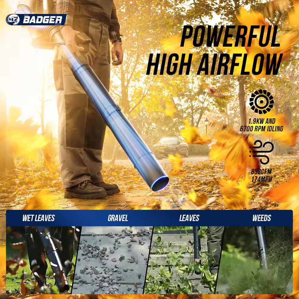 Gas 53Cc Backpack Blower 175MPH 855CFM