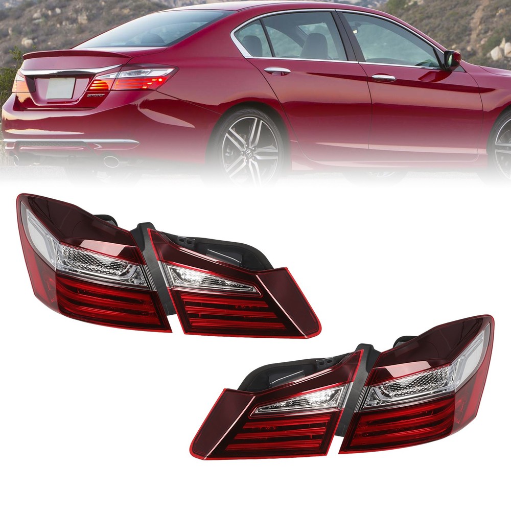 For 2016-2017 Honda Accord Left & Right Inner & Outer Rear Light 4PCS Tail Light