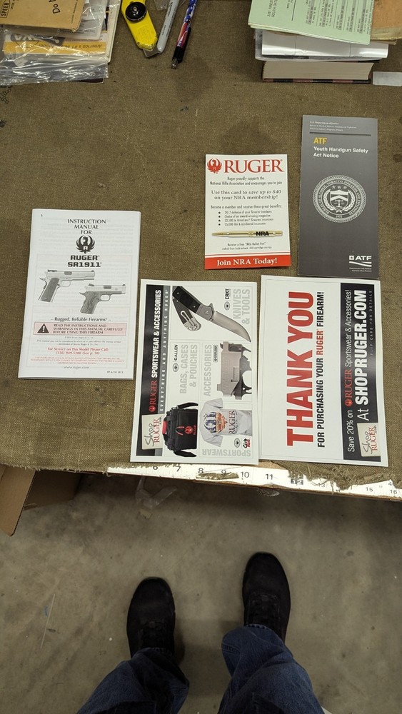 Instruction Manual, Ruger SR1911 Instruction Manual