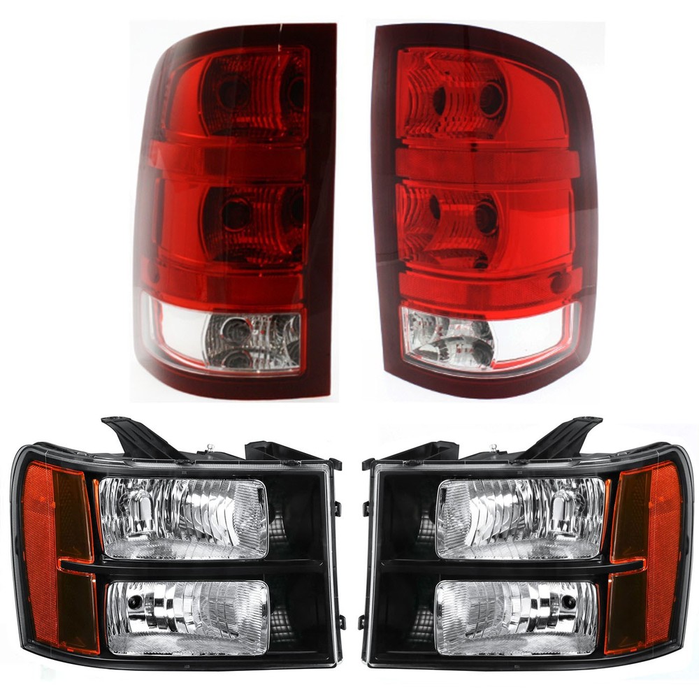Headlight Kit For 2007-2013 GMC Sierra 1500 Left and Right Side with Tail Light