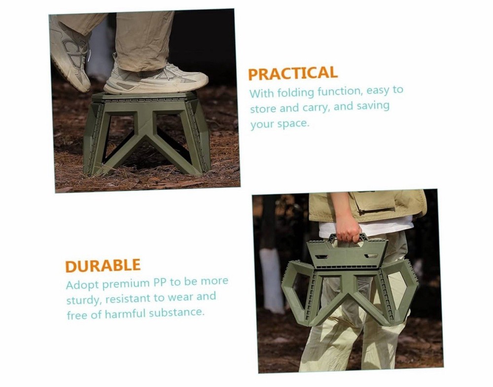 Portable Folding Stool Compact PP Step Stool for Camping Construction Travel