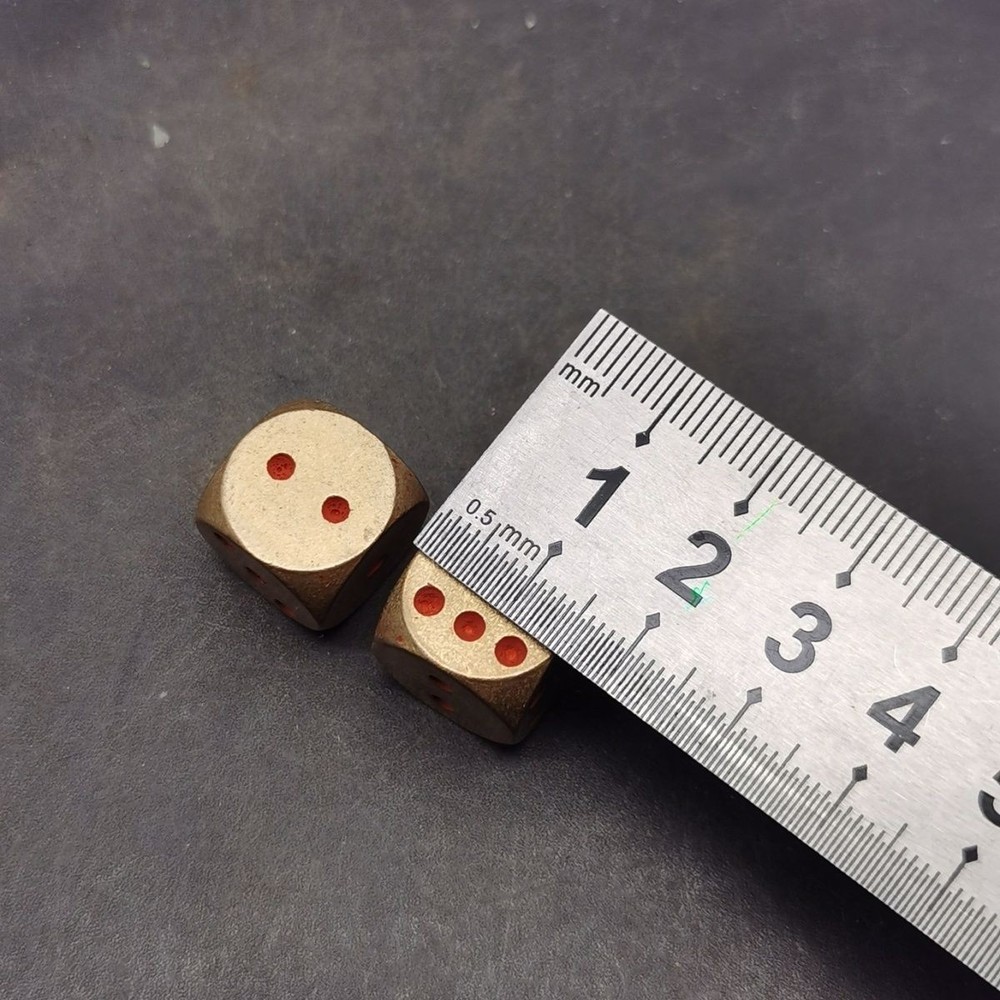 Solid Copper Dice Pair Handcrafted Metal Cubes