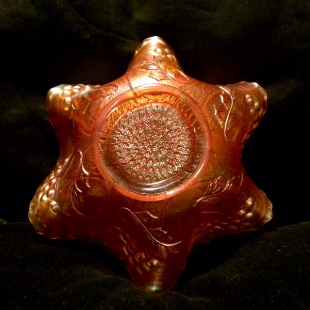 Carnival Amber glass dish
