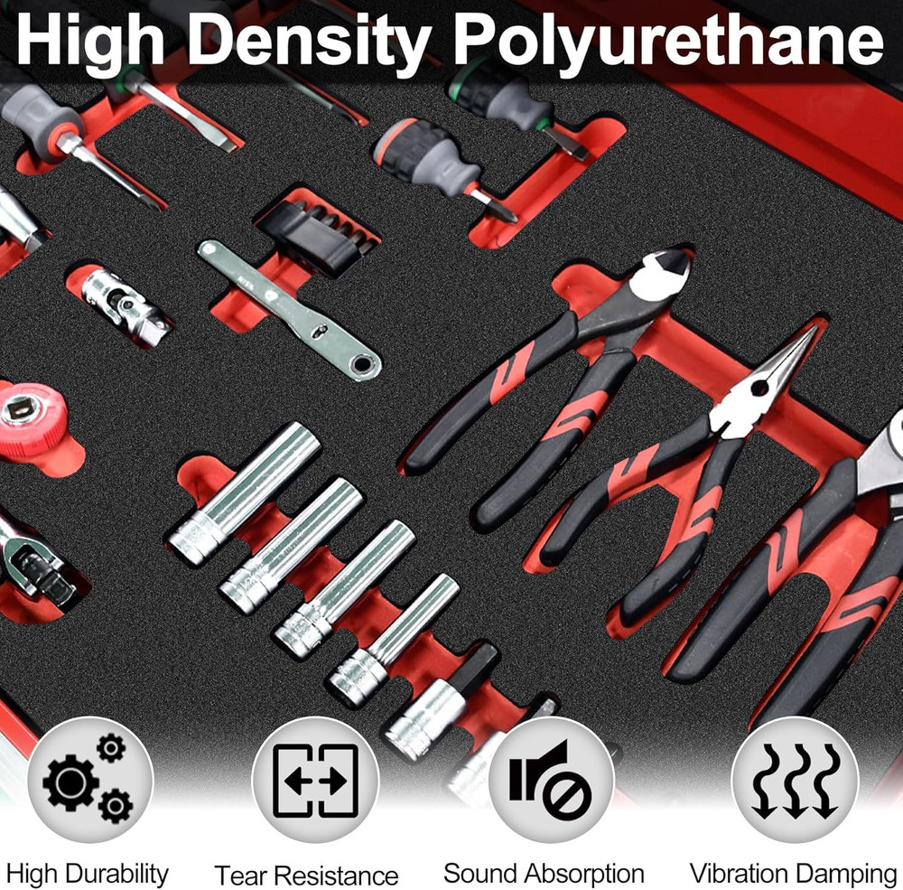 Polyurethane Foam Sheets, 8P 16 X 12 X 1 Inch Cuttable Tool Box Case