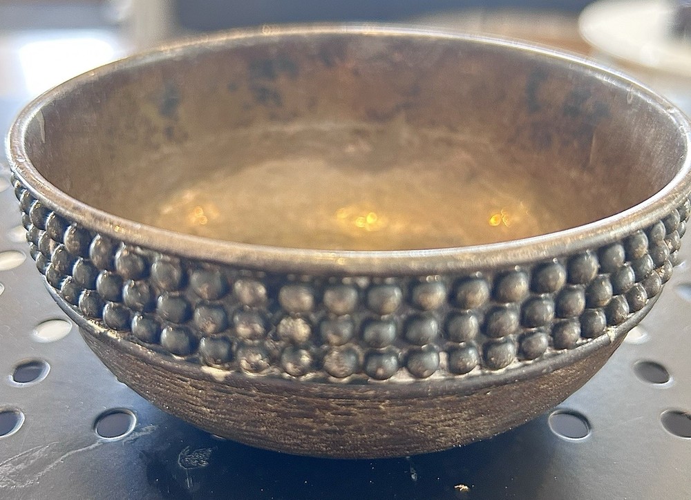 German Hammered Silvered Copper Bowl Circa 1900