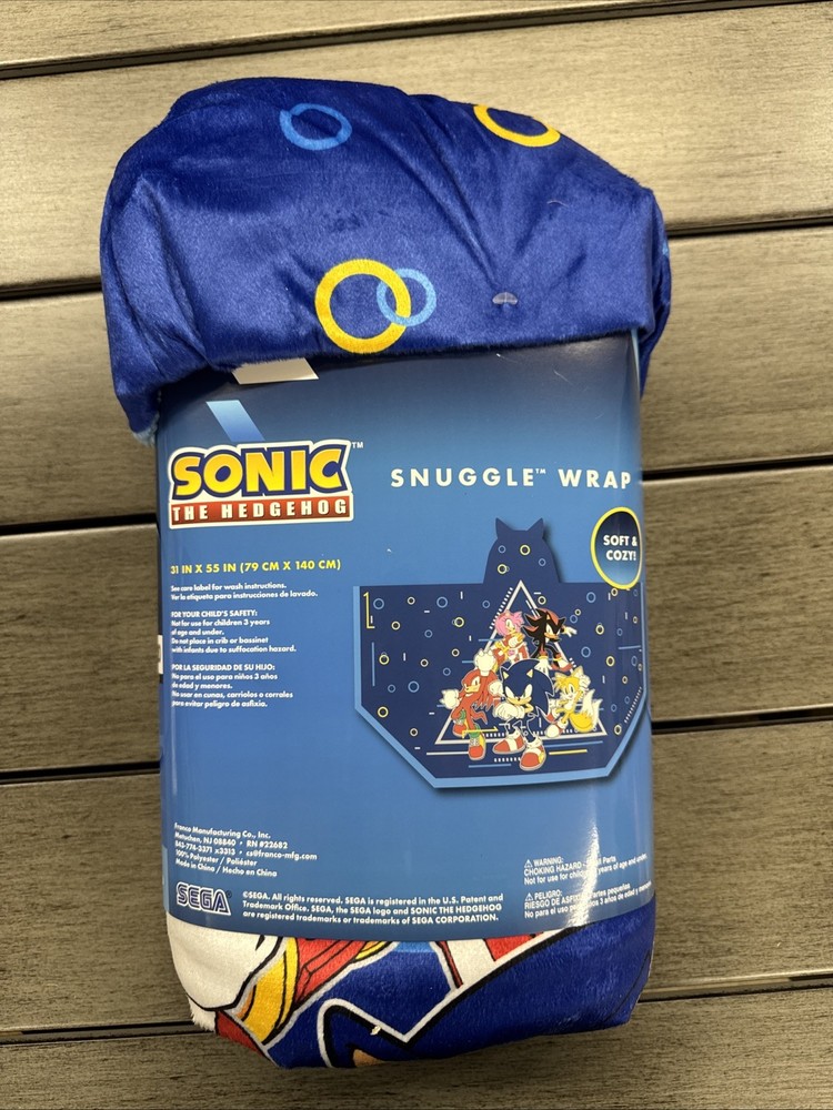 Sonic Snuggle Wrap Cape Soft Blanket Comfy Throw Blue NWT Soft