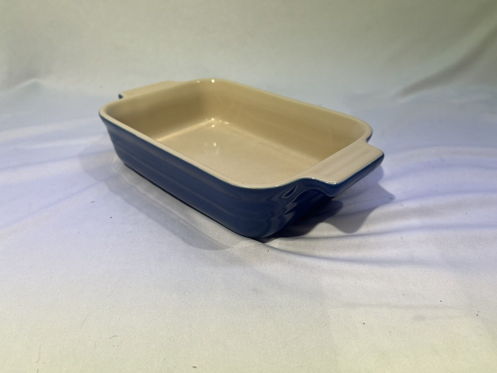 Le Creuset Small Blue Rectangular Stoneware 11-20 Baking Casserole Dish 7"x5"