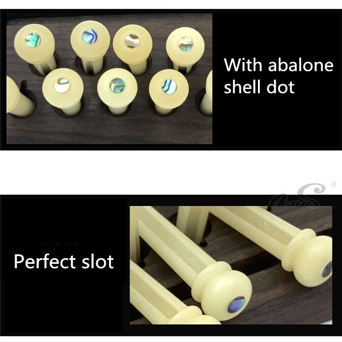 60x Guitar Pin String Peg Unbleached Bone Bridge Abalone shell Luthier H01