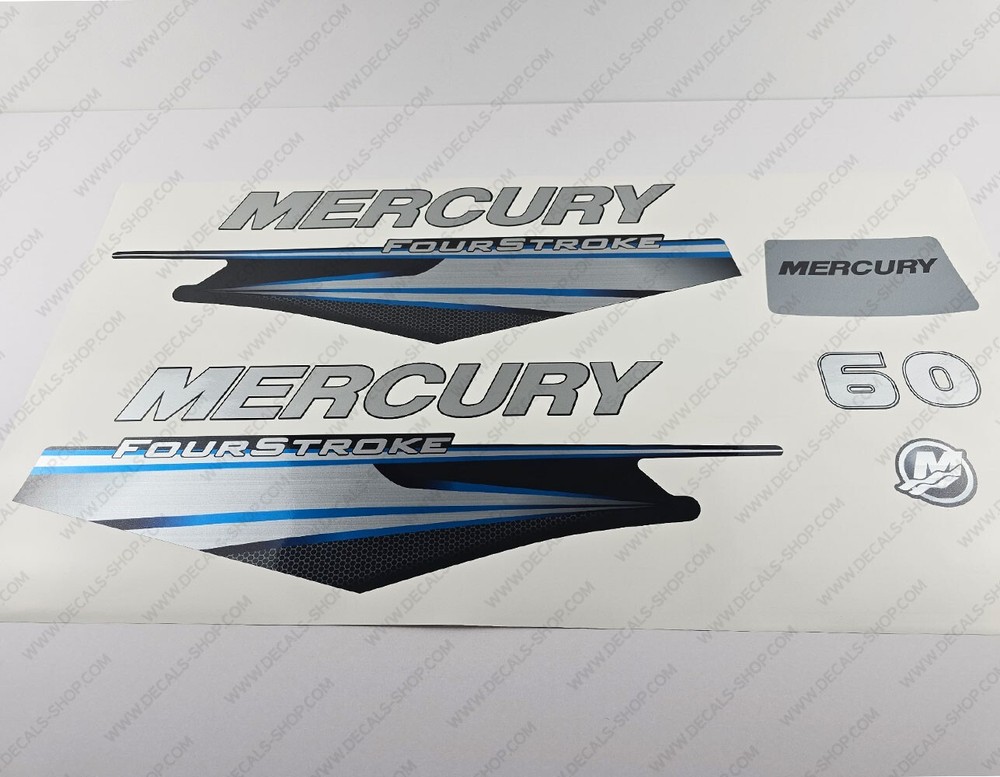Mercury 60 hp Four Stroke 2013-2017 BLUE outboard engine decals sticker