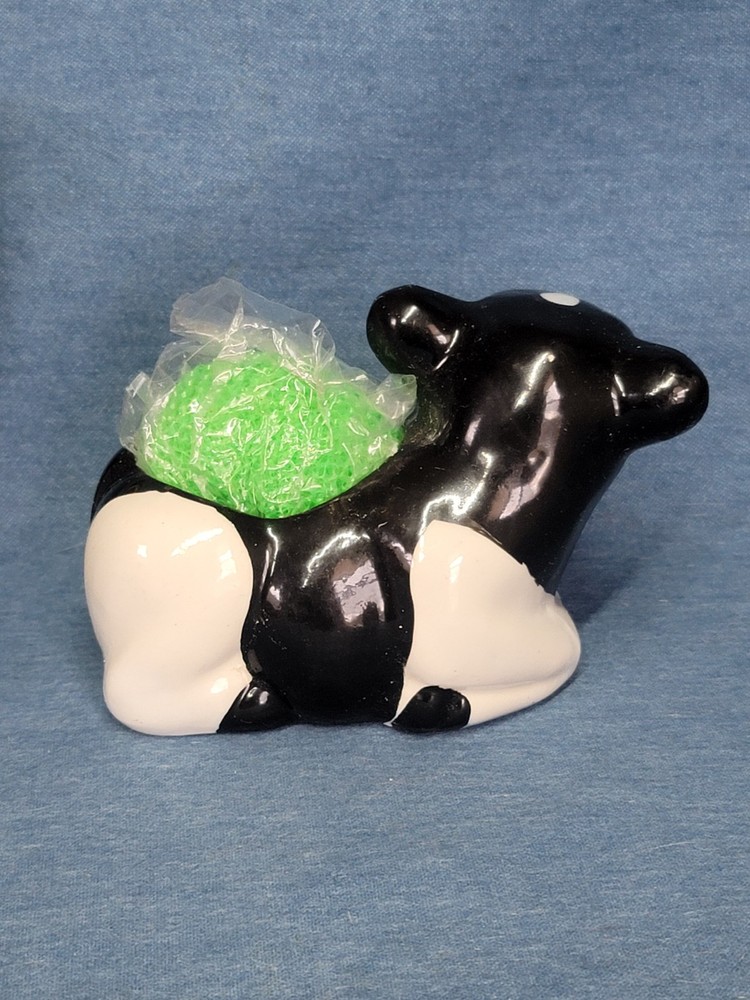 Ceramic cow Cleaning Pad Holder