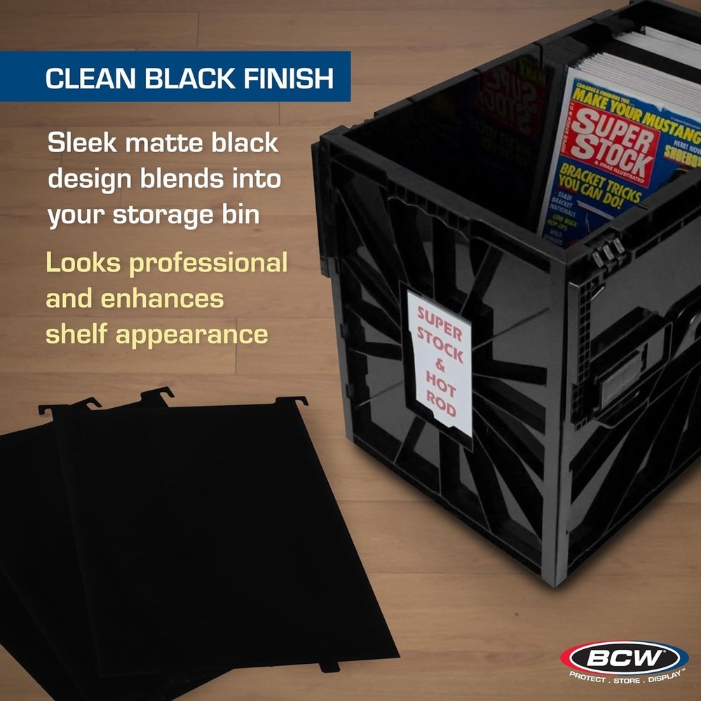 BCW Magazine Bin Partitions 3-Pack Black Plastic