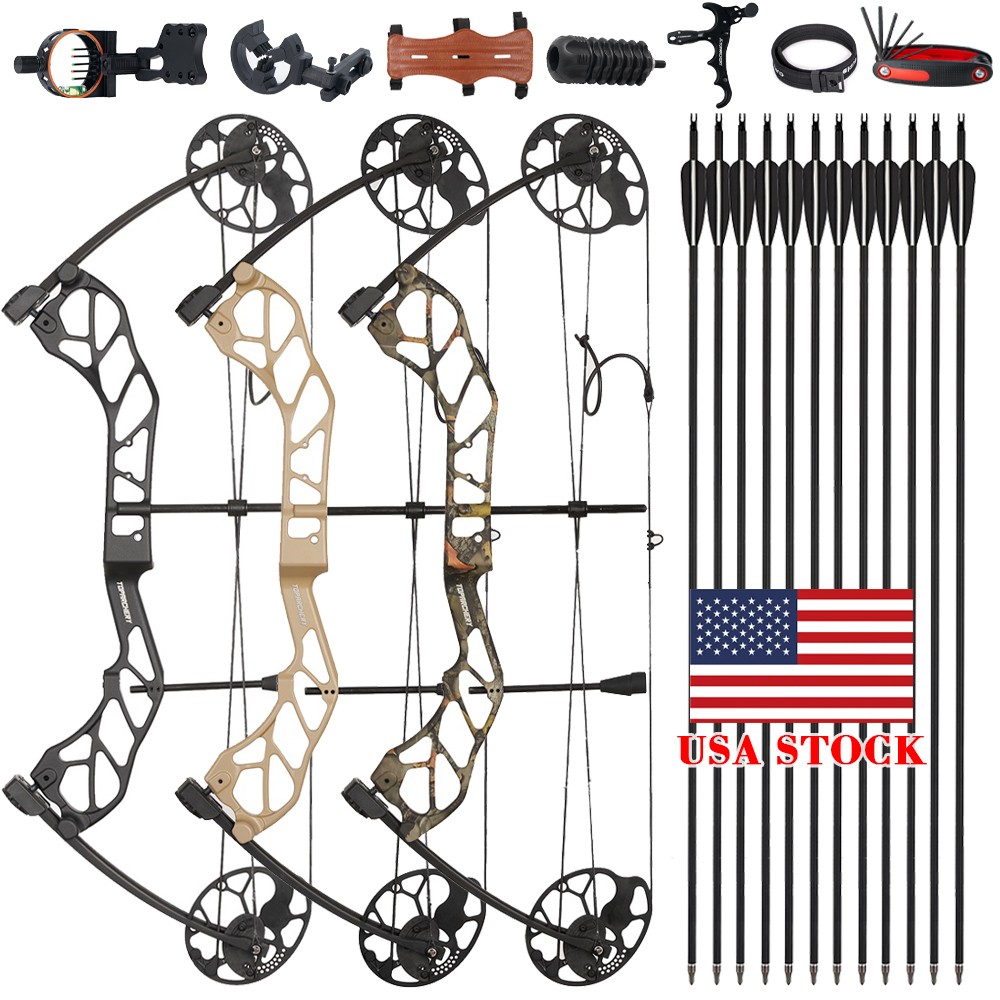 Compound Bow Left Hand Bow 19-70LBS Adjustable 320FPS Archery Hunting Shooting