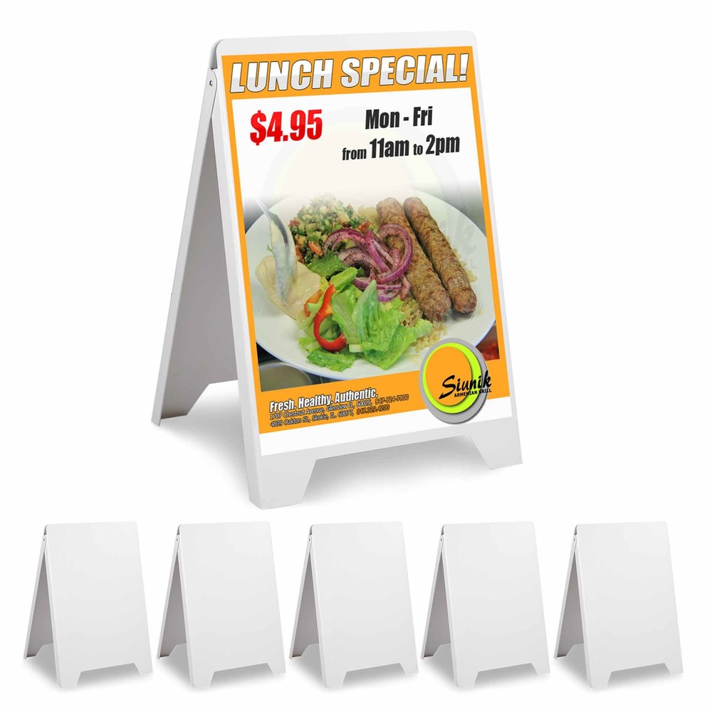 Double Side Sidewalk A-frame Folding Display Sign Sandwich Board Pavement 6 Pack