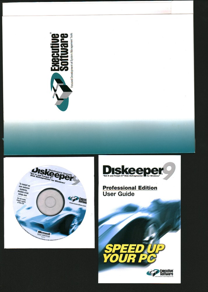 Diskeeper 9.0 Professional Edition Executive Software For Old Win 95-XP PCs ONLY