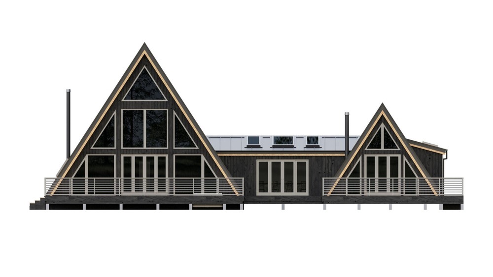 80'x60' Double A-Frame 4 Bed, 3 Bath Architectural Build Plans PDF Download